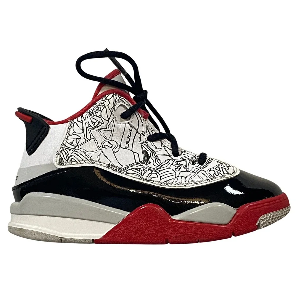 Jordan Dub Zero TD Toddler Sneakers White Black Red DV1358-160‎ Size 9C
